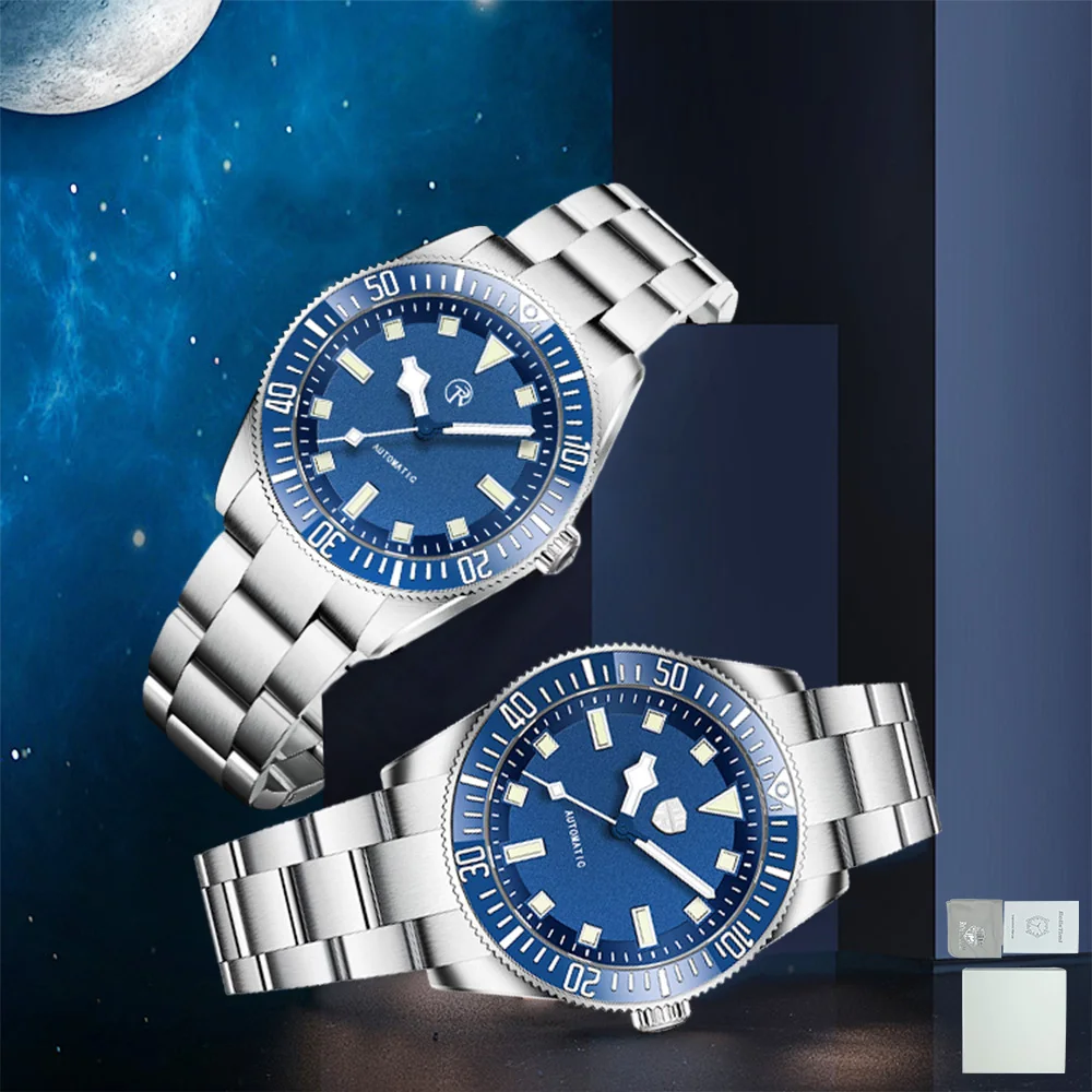 Jam tangan pria Rollstimi 2025 baru, jam tangan otomatis mewah, jam tangan mekanik pria, safir terbaik, baja tahan karat, 10BAR, bercahaya