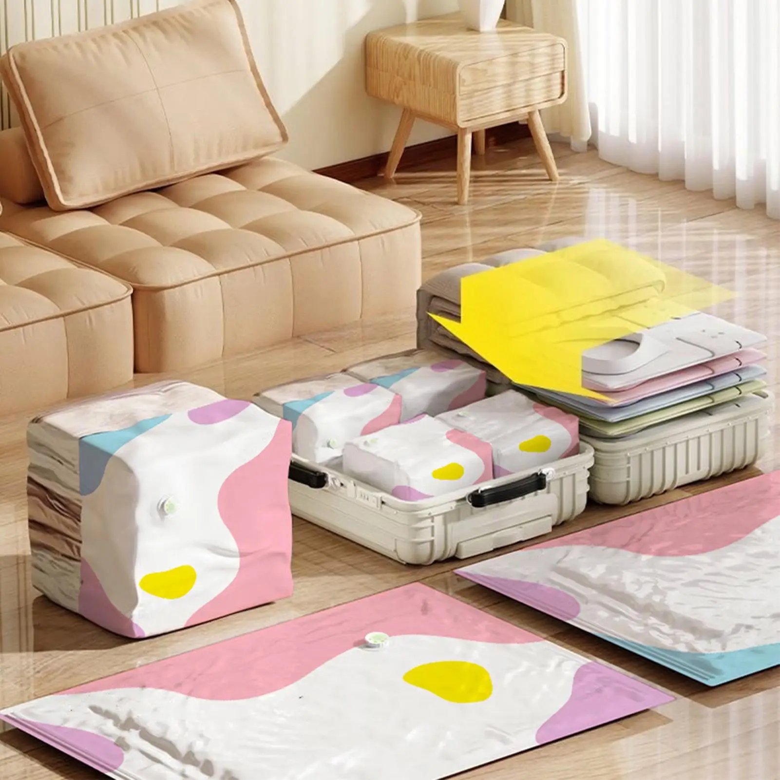 Thickened Vacuum Sealed Compression Bag Self-Inflating Home Use for Season Change Clothes Storage Organization  ﻿