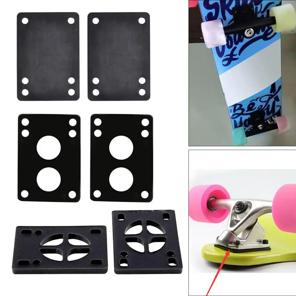 2x Skateboard Gummi stoß dämpfende Pads Pad Trucks Decks schwarz