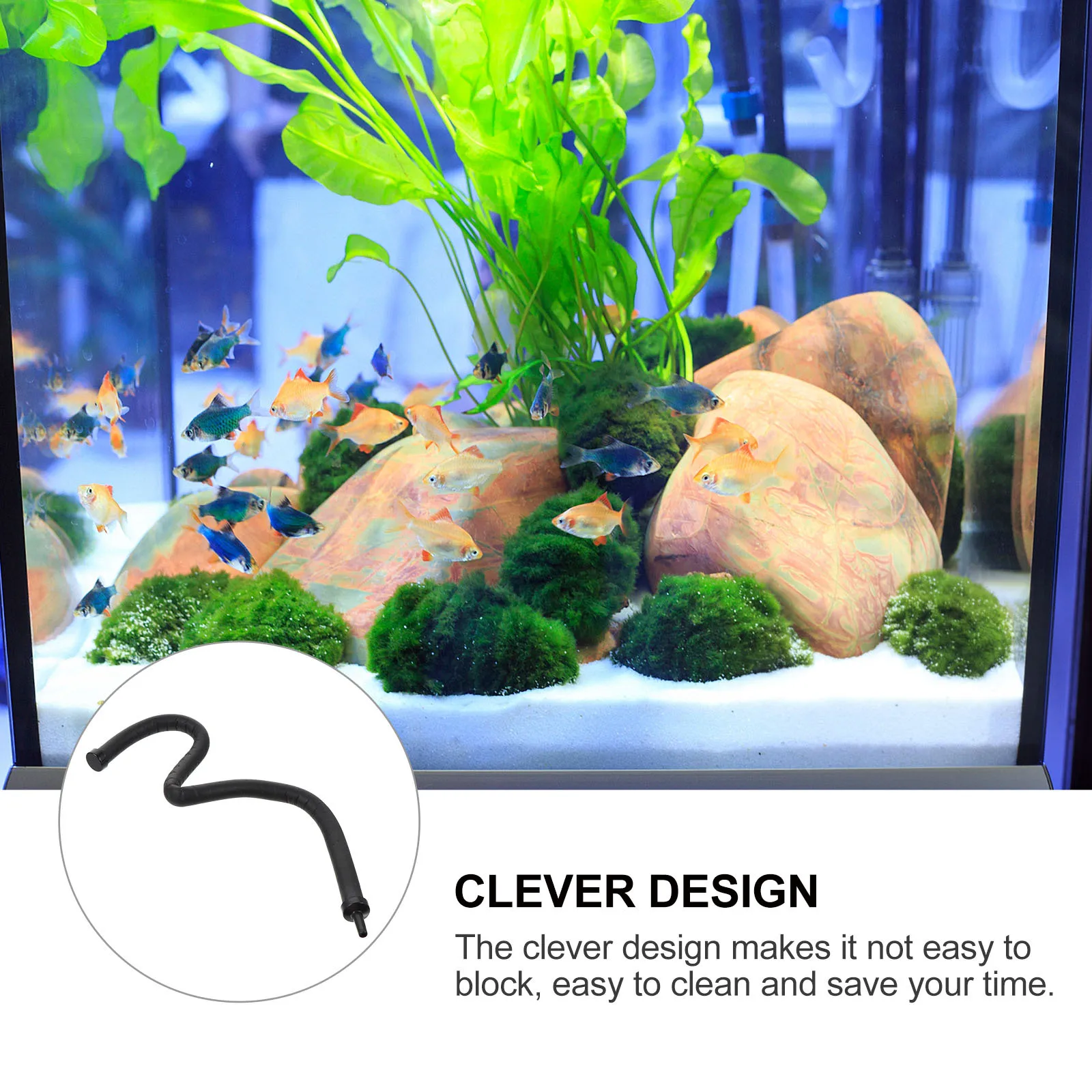 

2Pcs Aquarium Oxygen Bubble Tube Flexible Rubber Air Diffuser Fish Tank Bubble Curtain Air Tube Fish Tank Aquarium