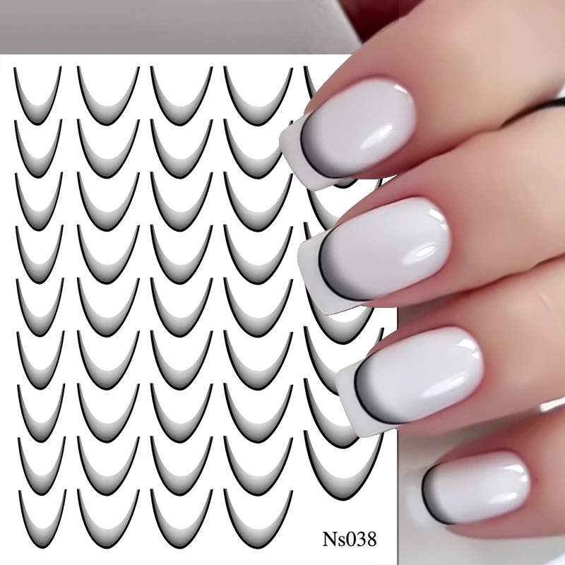 3d gradiente adesivos para nail art, manicure acessórios, flor, borboleta, rosa, vermelho, preto, listra, controles deslizantes Pedidos a partir de $50 receberão um desconto de $20