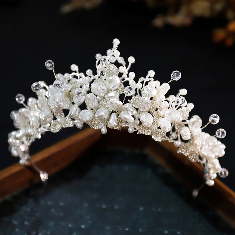 Beading Crystal Wedding Hair Accessories Bridal Crown Cake Decoration Princess Party Tiara The Queen's Crown Diadema Corona