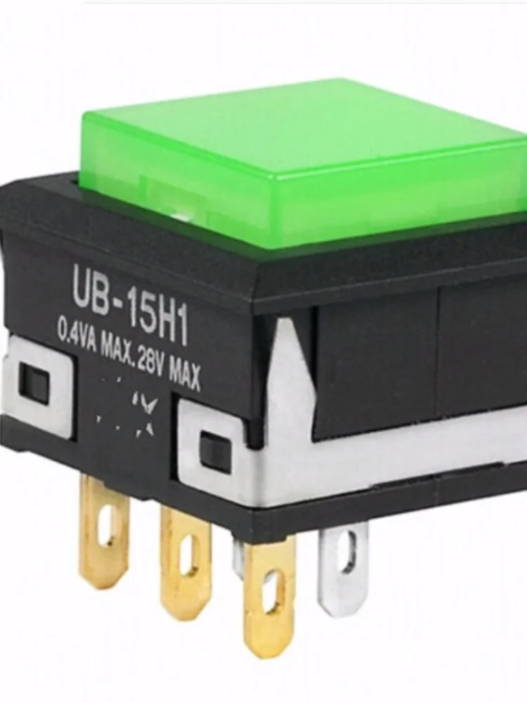 Imagem -03 - Interruptor de Botão Iluminado Verde Peças Lote Ub15h1 Ub-15h1kks1m Ub15kkw015f