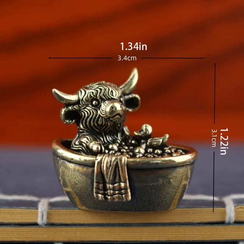 Vintage Collectible Ornaments - Vintage Brass Home Decor, Highland Cow