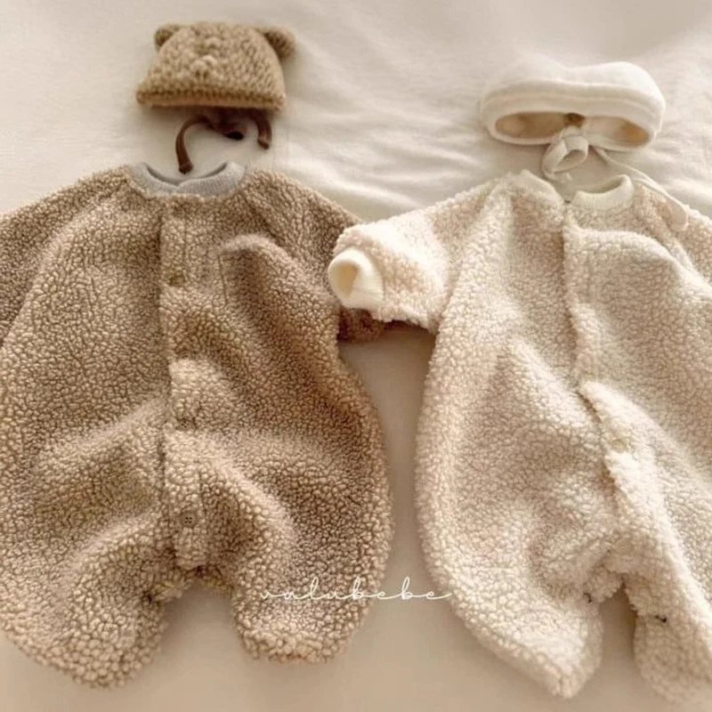 

Winter Baby Clothes Cute Cartoon Bear Baby Rompers Boy Girls Animal Pajamas Costume Zipper Cotton Infant Jumpsuit 0-24 Months