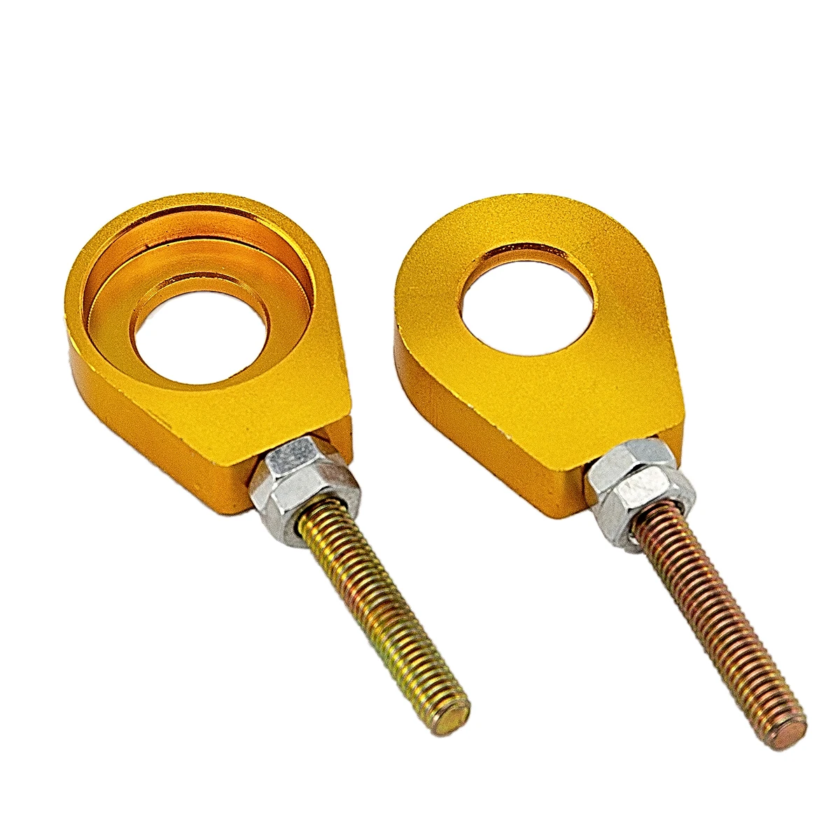 1 paar 7 Farben 12mm/15mm Hinterrad Achse Loch Kette Spanner Teller für Motorrad Modifikation teile Zubehör