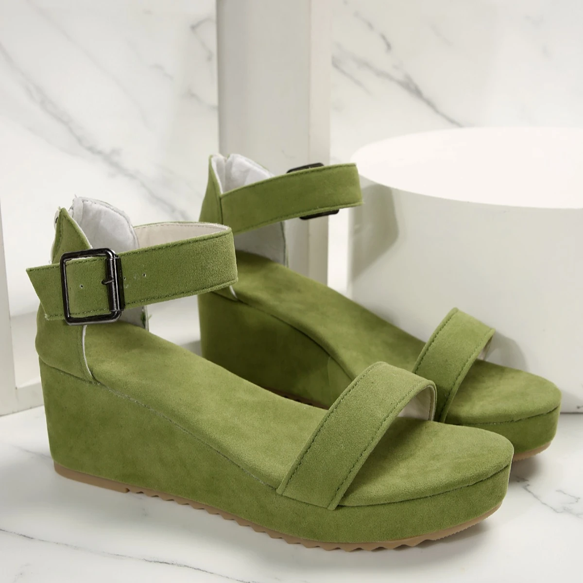 صندل نسائي بكعب إسفيني ، حذاء مريح ، مقاوم للاهتراء ، كعب إسفين ، مثير ، خارجي ، موضة صيفية جديدة ، #4