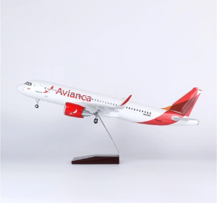 

47cm Scale Aircraft Model A320 Columbia Airlines Resin Simulation Airplane With Wheels And Lights Toys And Hobbies Collection