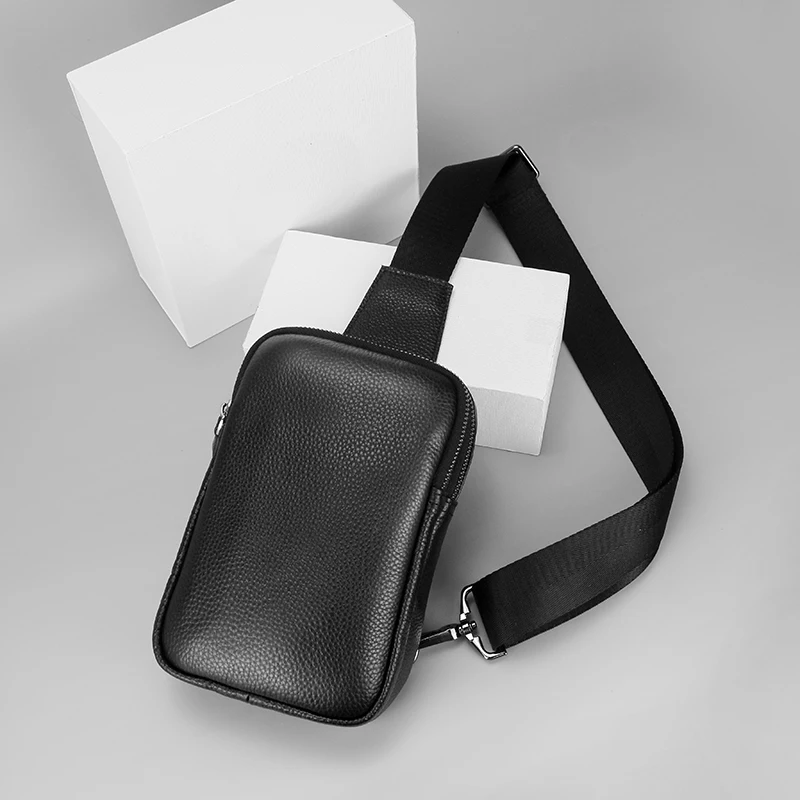 Kleine Umhängetasche aus Leder für Herren, Schultertasche, Damen-Tagesrucksäcke, Brusttasche für Angeln, Reisen, Wandern, Rucksäcke, Outdoor-Sportarten – Detail 2