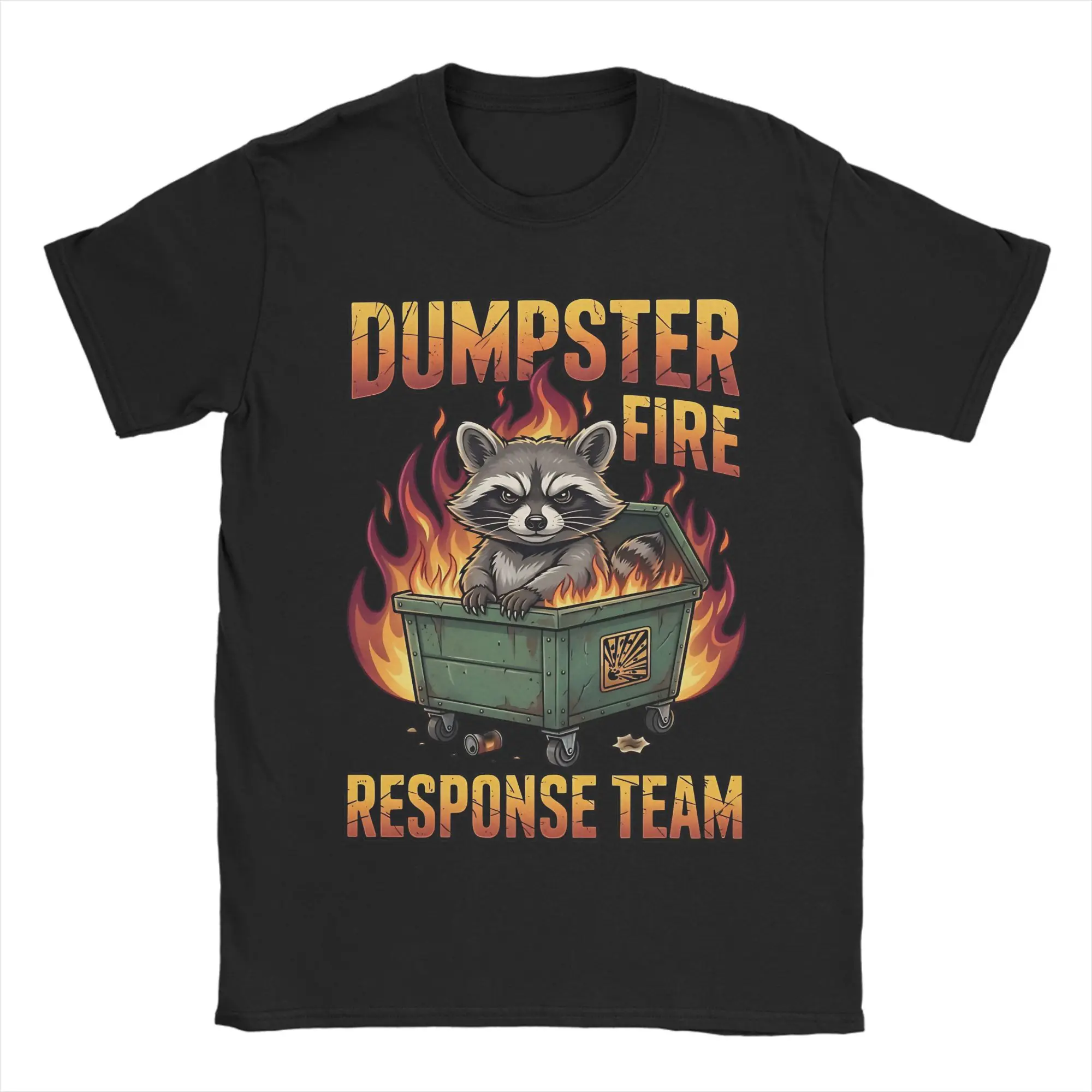 Dumpster Fire Response Team Men T Shirt  Vintage Tee Shirt Short Sleeve Crew Neck T-Shirts Cotton Graphic Printed Clothes