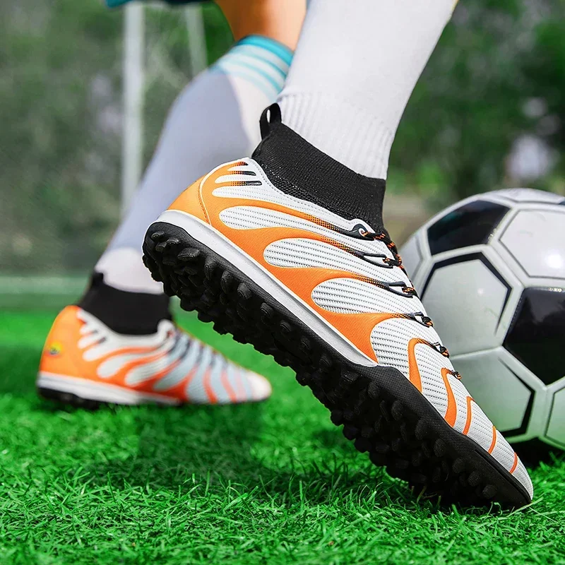Männer Fußball Schuhe Sport FG/TF Outdoor Fußball Stiefel Training Jungen Spiel Rutschfeste Lange Spikes Stollen Indoor Futsal komfortable – Detail 14