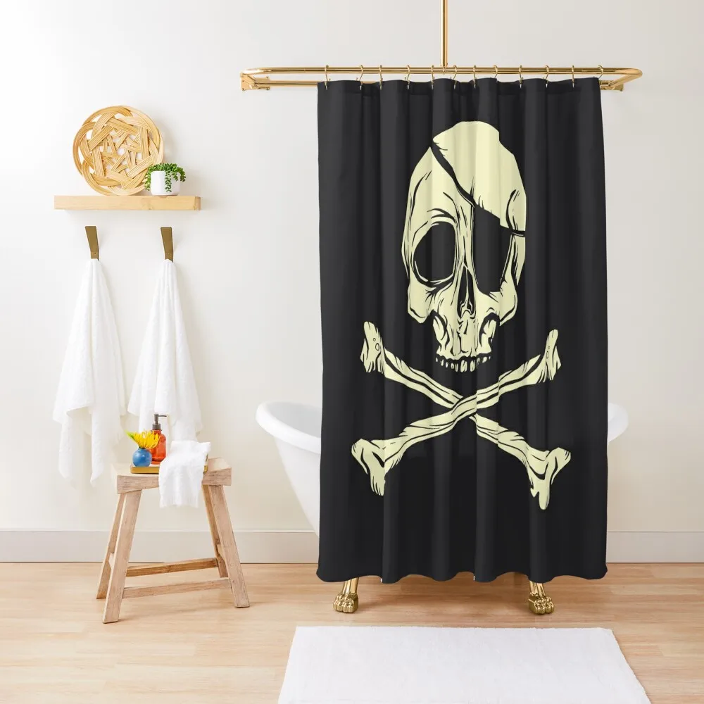 

Jolly Roger Pirate Shower Curtain In The Bathroom Elegant Bathroom Bathroom Showers Curtain