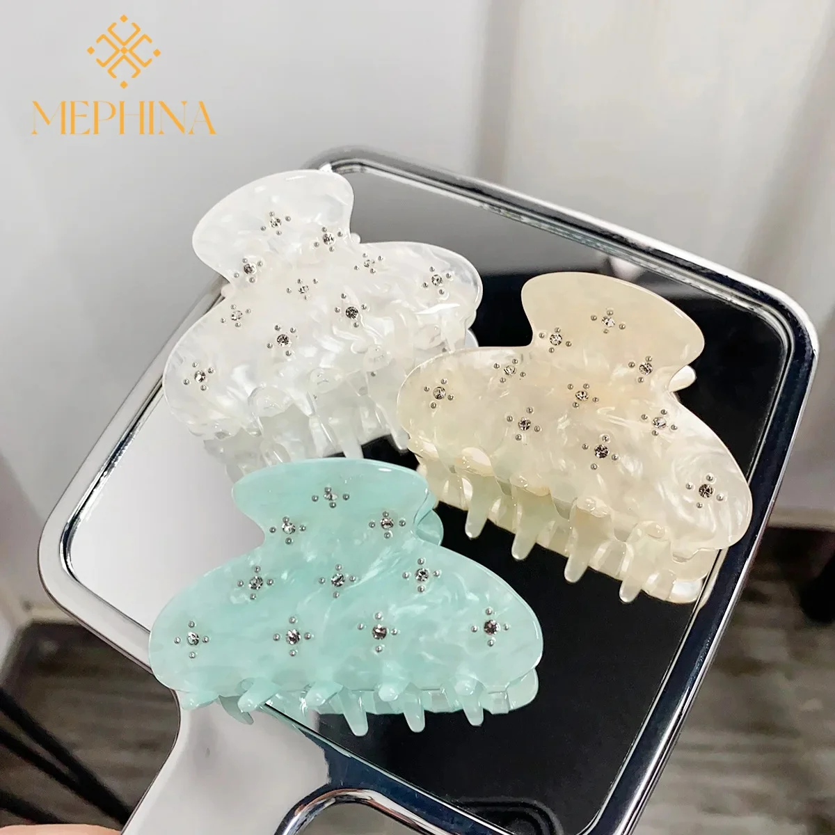 MEPHINA Exclusive Hair Clip Claws Flower Hair Claws Diamond Hair Claws Clips for Women Accessories Accessories for Women