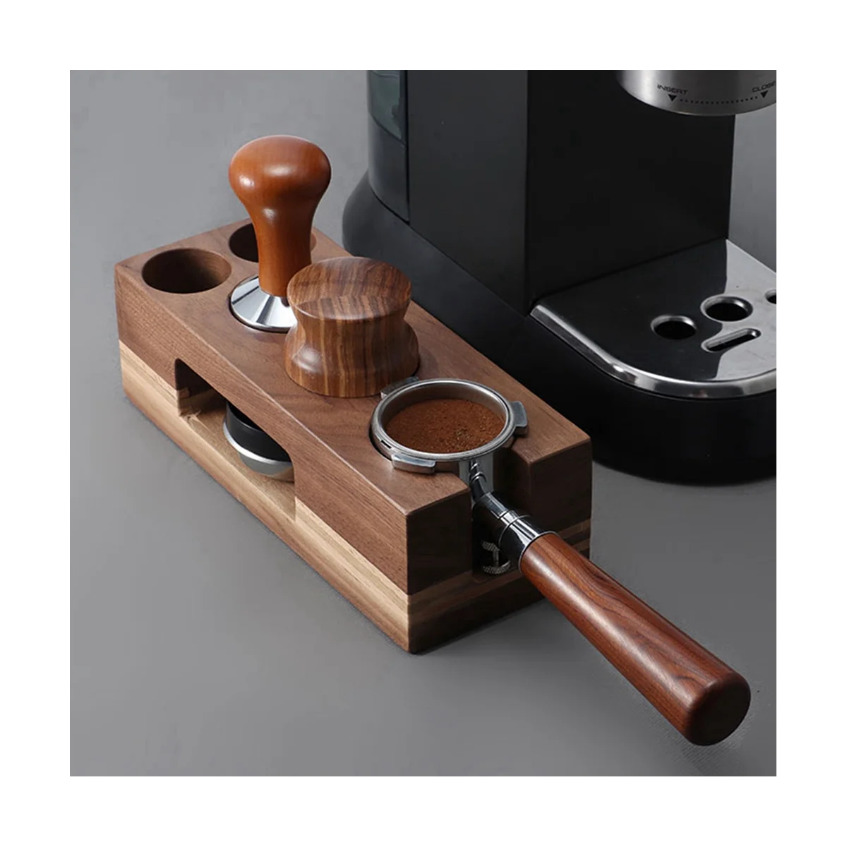 سدادة قهوة حامل الخشب ملء دعم قاعدة اسبريسو العبث حصيرة محطة الوقوف لملحقات القهوة باريستا 54 مللي متر