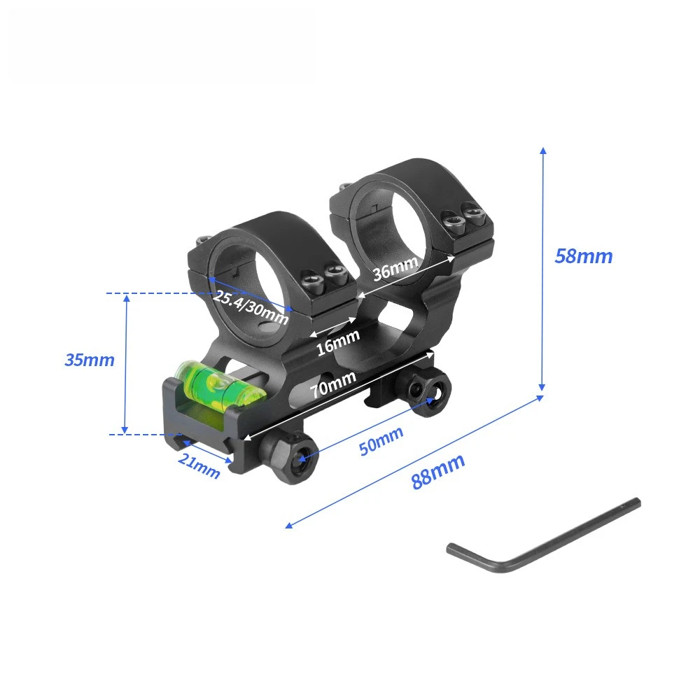 

Outdoor Short Scope 25.4 30mm Bubble Level Integrated Scope Tube Mount Clamp 21mm Rail Accessory For Hunting Shooting