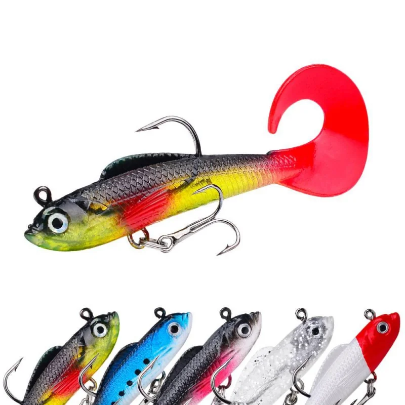 

Мягкая приманка с изогнутым хвостом 8,5 см, 8,7 г для ловли баса, универсальная для пресной и соленой воды, имитация свинцовой рыбки