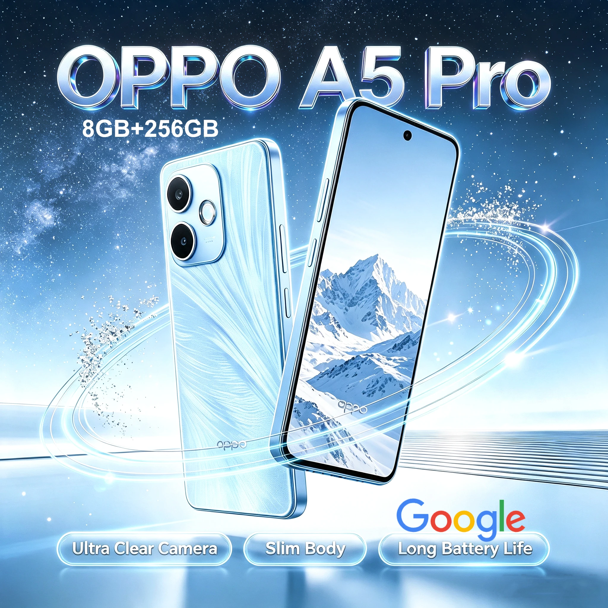OPPO A5 pro 5G Mobile Phone Super Durable Mid-Range FHD+ 2412x1080 8GB 256GB 4K 30FPS 1080P 60FPS Video Recording
