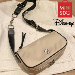 MINISO Disney Series Nylon Printed Snoopy Crossbody Bag Fashionable and Versatile Shoulder Bag Wide Shoulder Strap Adjustable