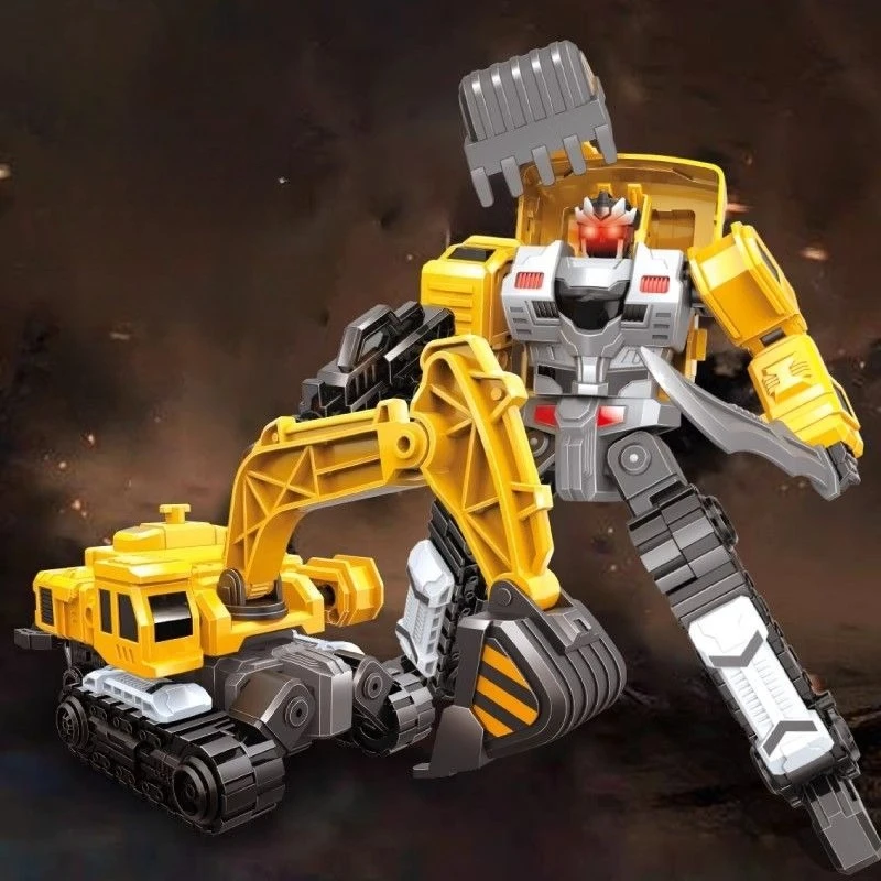 15 ''/38cm 6 em 1 engenheiro transformando brinquedo conversível figura de ação modelo plástico robô brinquedos anime série crianças coletar presente