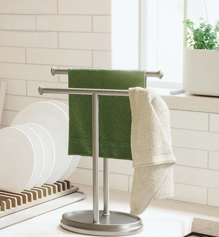 رف مناشف ABC، رف غسيل عمودي من الحديد المطاوع معلق خالٍ من اللكمات