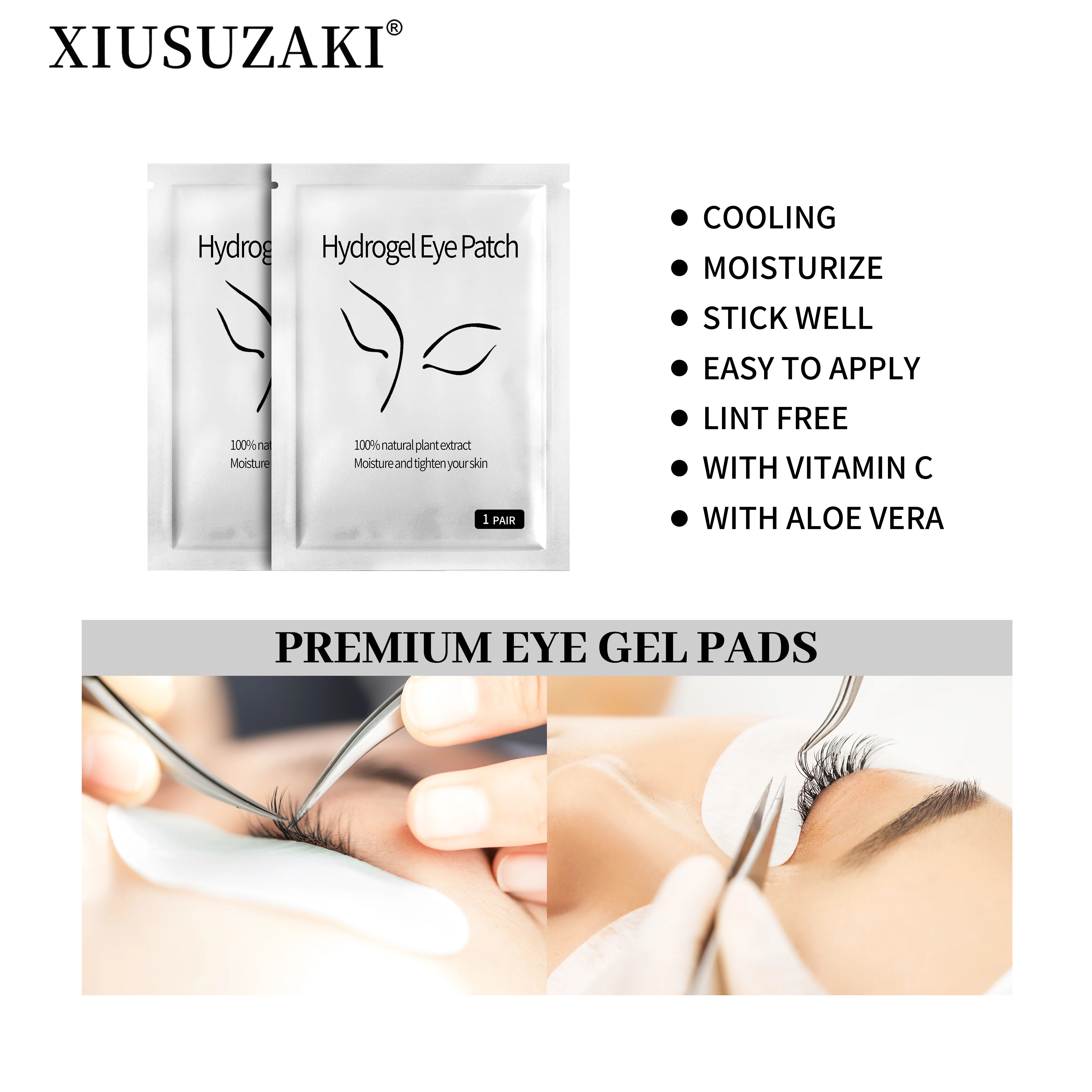 XIUSUZAIKI 50 paires/pack nouveaux patchs cils sous les yeux tampons cils Extension de cils papier patchs conseils pour les yeux autocollant outils de maquillage