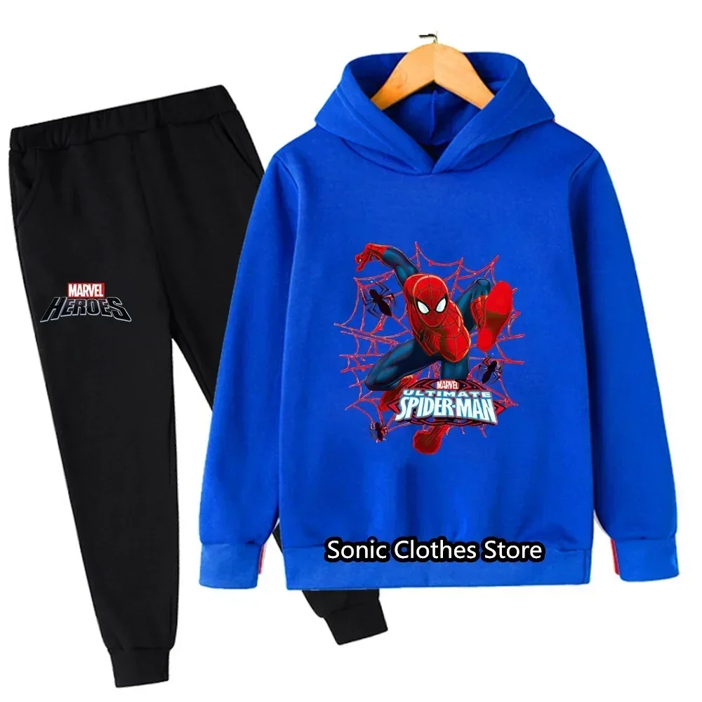 Spiderman Boys maglione Set primavera e autunno nuovi pullover bambini ragazzi grandi bambini tutto-fiammifero vestito a due pezzi