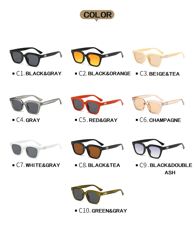 Retro Quadratische Sonnenbrille Frauen Mode Marke Designer Weibliche Shades UV400 Männer Trend Nieten Punk Sonnenbrille – Detail 3