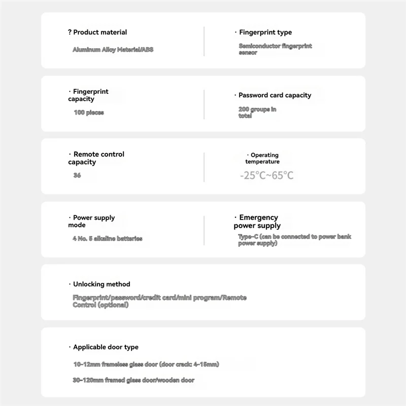 Tuya Smart-Lock Für Glas Tür Holz Tür Bluetooth Tuya Biometrische Fingerprint Lock Elektronische Tür Digitale Sperre
