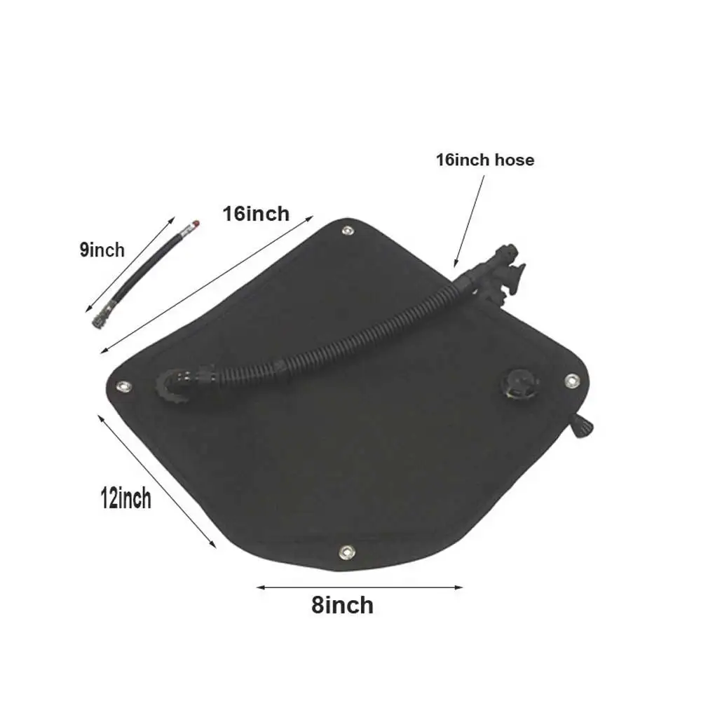 35LB Scuba Diving Buoyancy Bladder With Inflation Remote Exhaust Elbow Low Pressure Hose