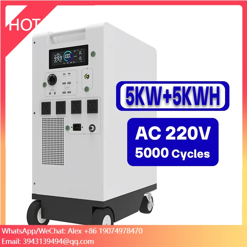 

5kwh 220V Lithium Battery Pack Solar Energy Storage Ground Movable OEM Household Applications With Long Cycle Life