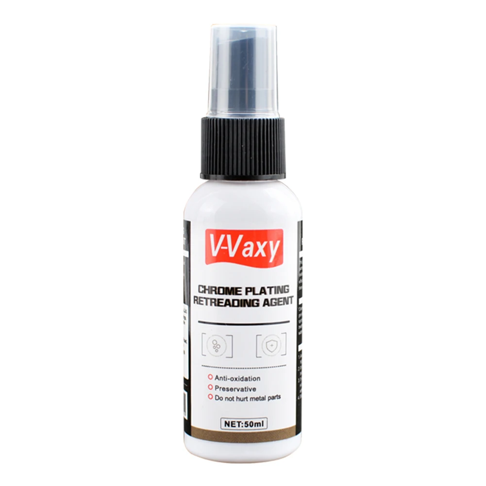 V-Vaxy 50ml Chrome Plate Retreading Agent Car Logo Rust Removal Spray Cleaner