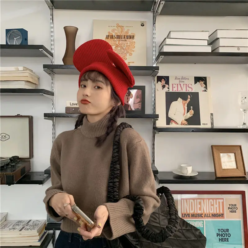 Pullovers Women Simple Basic Autumn Female Solid All-match Casual Trendy Ins Cozy Stretchy Korean Fashion New Design College Bf