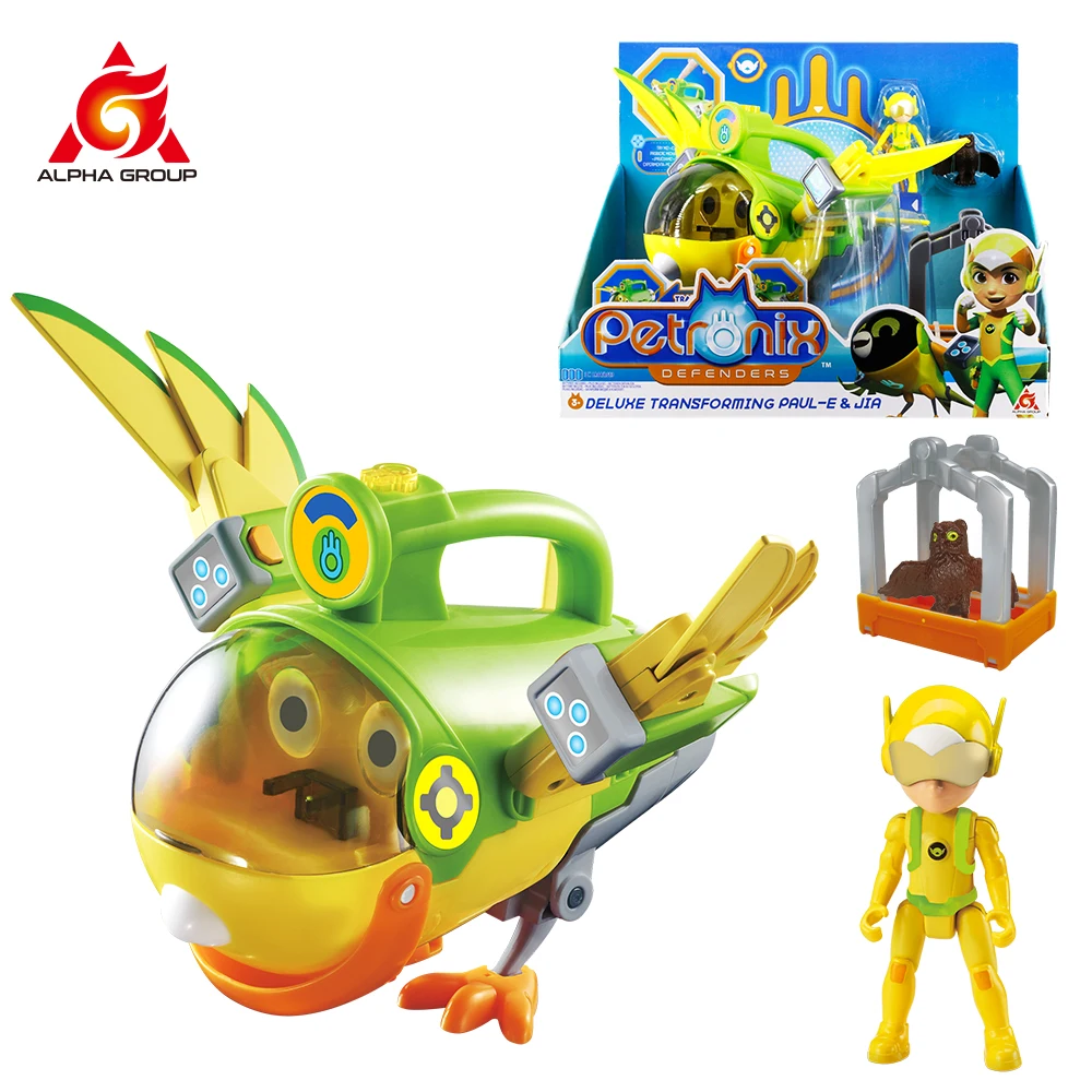PETRONIX DEFENDERS Deluxe Transforming Med Unit & Emma 2-IN-1 Modes with 2 Figures ,Glowing Eye,Movable Wheel Anime Kid Toy Gift