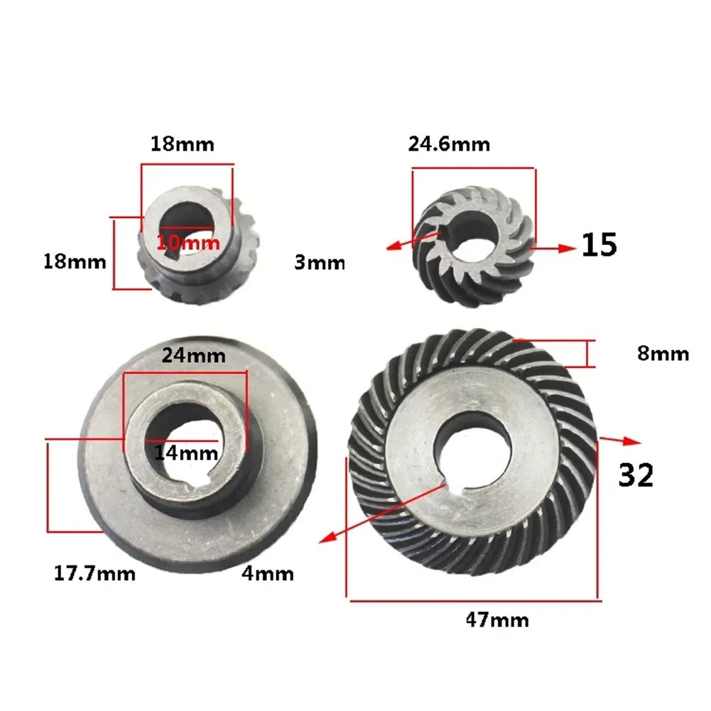 1*Ring Gear & 1*Pinion Gear Spiral Bevel Gear For 125/150 Angle Grinder Pinion Gear Inner Diameter 10mm Brand New