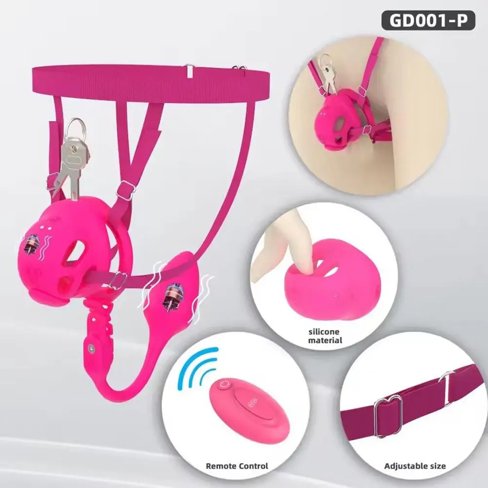 New Male Chastity Cage Wearable Chastity Pants Device with Anal Vibrators Catheter Penis Exercises Bondag Adult BDSM Sex Toys view 3