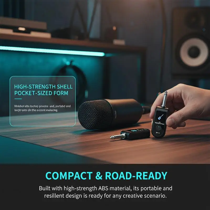2.4G Wireless Guitar XLR Transmitter Receiver System Noise Reduction for Guitar Bass Studio Recording Stage Use