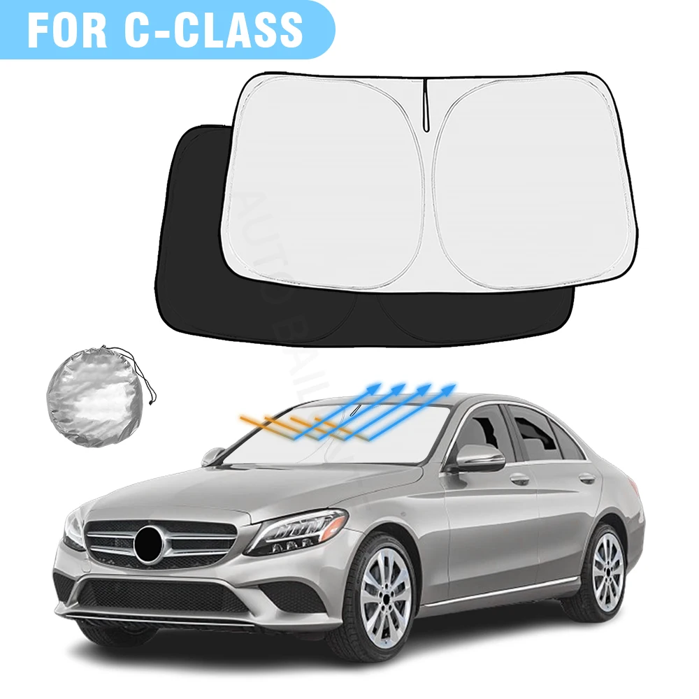 

Солнцезащитный козырек на лобовое стекло для Mercedes Benz Class C 2008-2021, защита от ультрафиолета, аксессуар для автомобиля