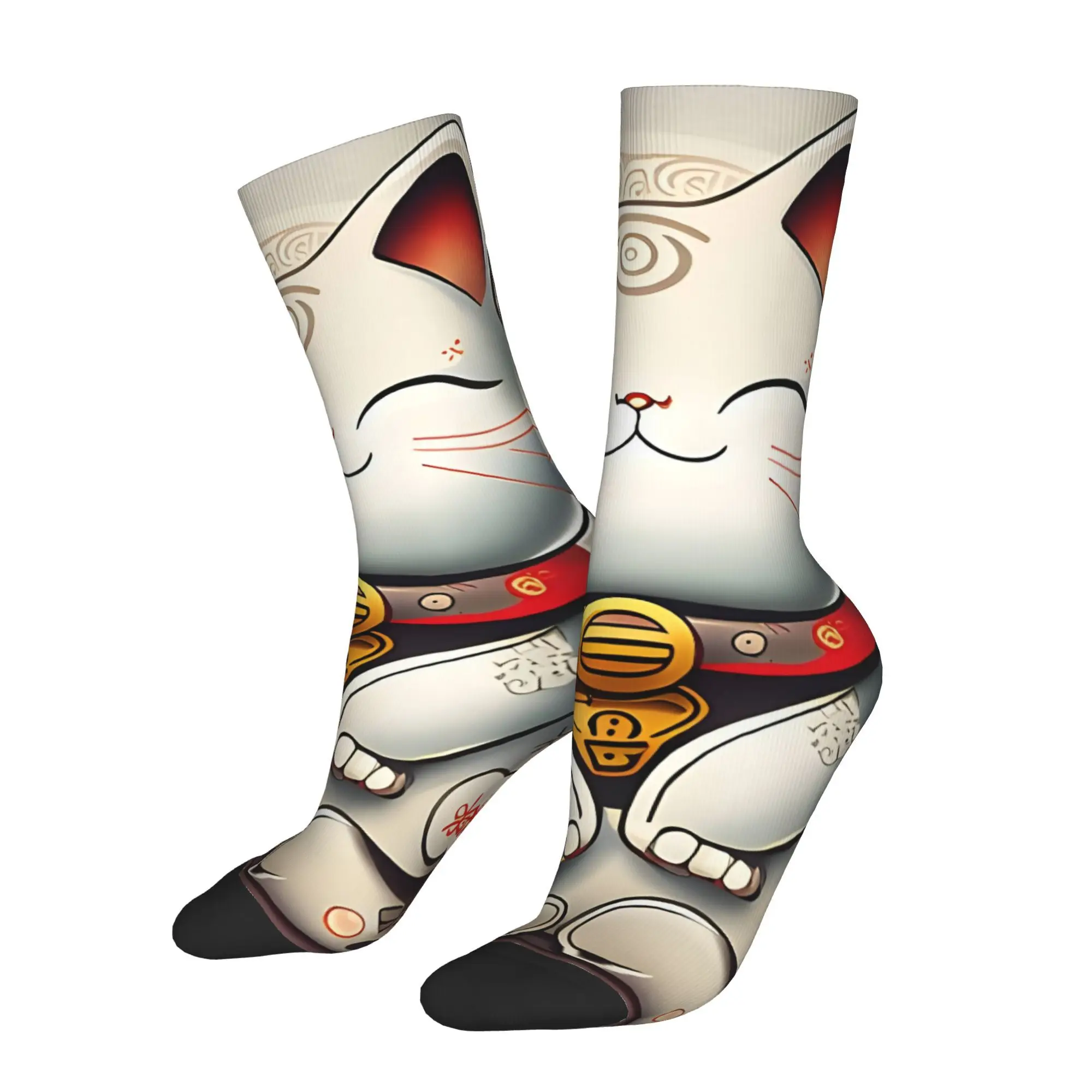 

Funny Sock for Men Lucky Cat Hip Hop Harajuku Happy Quality Pattern Printed Crew Sock Novelty Gift