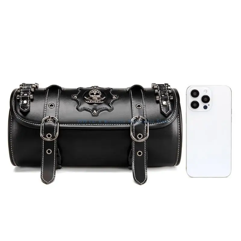 L5BC دراجة نارية السرج حقيبة أداة خمر الجمجمة نمط بولي كيس التخزين الجبهة شوكة حقيبة مقود الدراجة أداة حقيبة #2