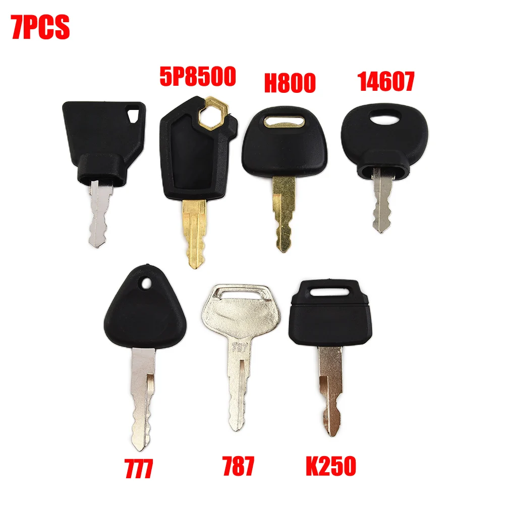 6/7pcs Keys Heavy Equipment Construction Ignition14607 5P8500 K250 H800 For JCB For Volvo Tractor Construction Machinery Key Kit