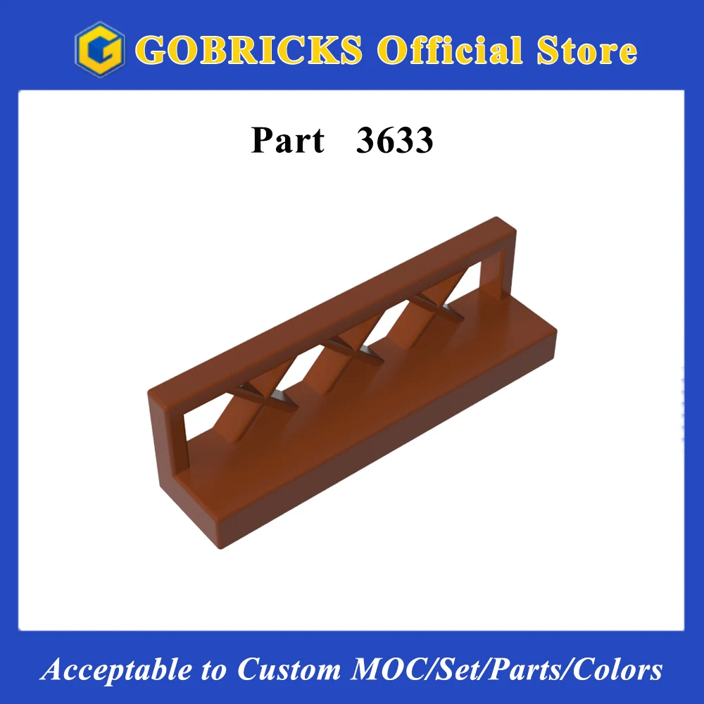 Gobricks 1PC 3633 MOC Recinzione in mattoni 1x4x1 compatibile con pezzi di giocattoli per bambini Assembla blocchi di costruzione Tecnici GDS-881
