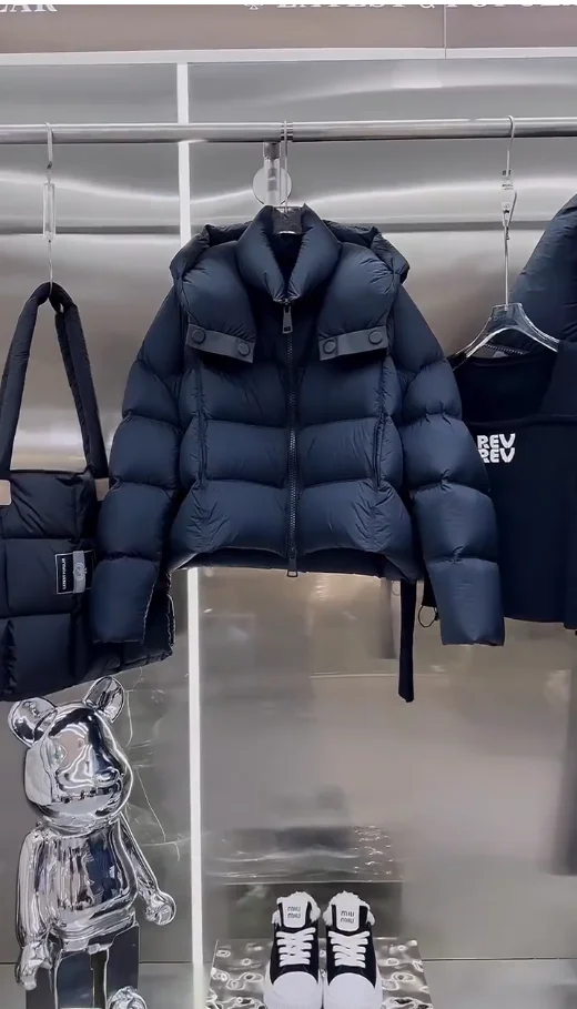 Ele ort Casaco de inverno feminino com capuz Jaet Ultra-Viscous Azul Du Feather Outerwear Coreano Sle Corte reto