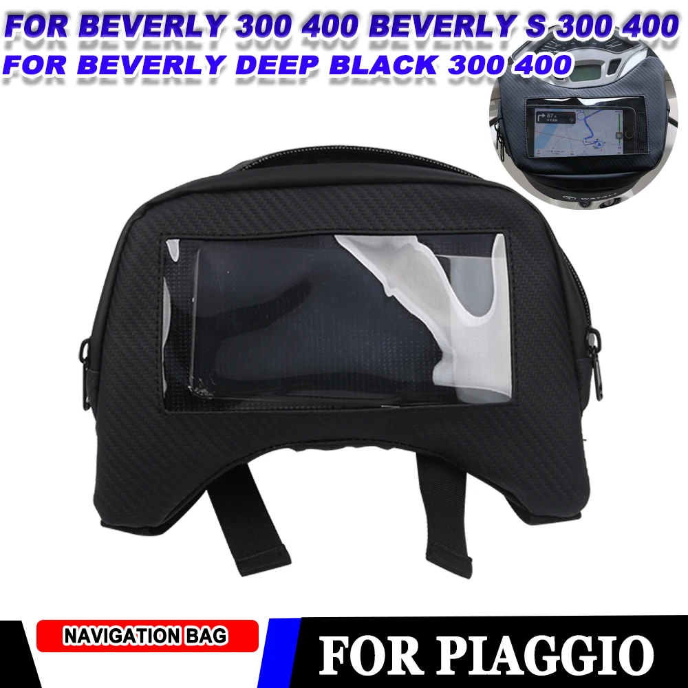 Waterproof Touch Screen Mobile Phone Navigation Bag For Piaggio Beverly 300 400 Beverly S 300 400 Beverly Deep Black 300 400