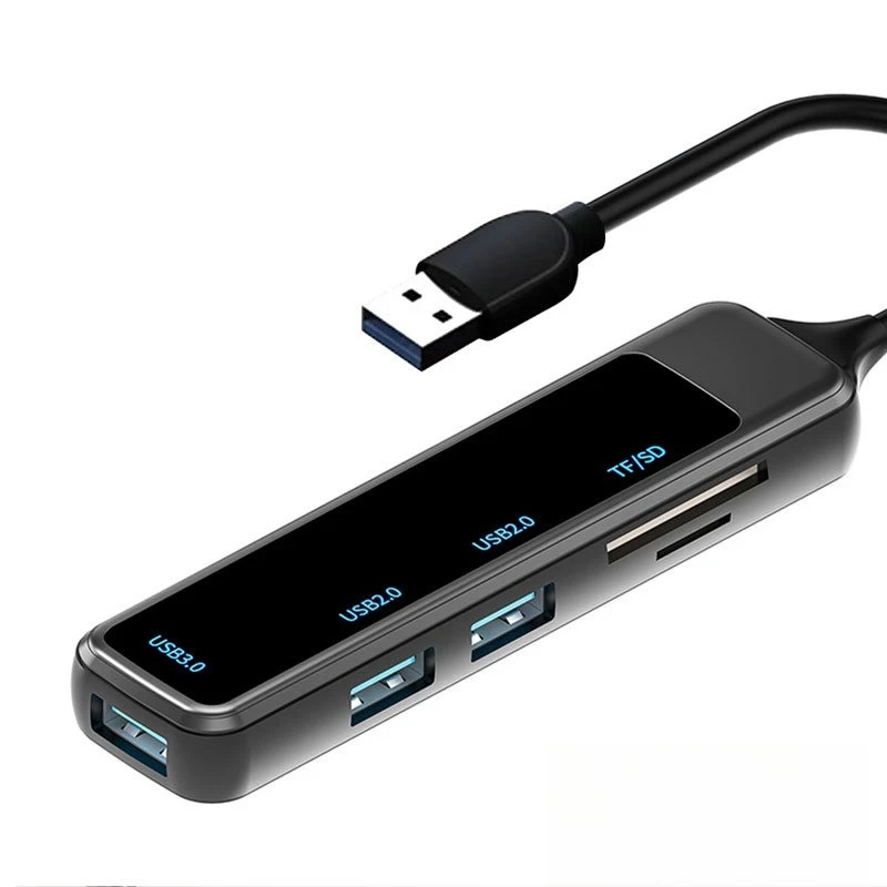 Lector de tarjetas SD/TF multifunción USB3.0, 3 puertos, teléfono móvil, computadora portátil, concentrador, estación de acoplamiento