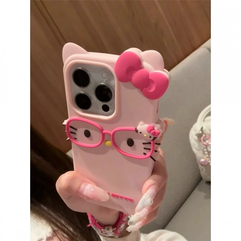 Lovely H-Hello K-Kitty 3D Kawaii Phone Case For iPhone 17 AIR 16 15 14 13 12 11 PRO MAX XR XS MAX 7 8 PLUS MINI Y2K Phone Case - náhled 2