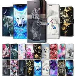 Painted Fashion Flip Case For Coque Apple iPhone 13 12 Mini 11 Pro Max X XR XS 6 6S 7 8 SE 2020 Girl Kids Wallet Cover Skin P08F