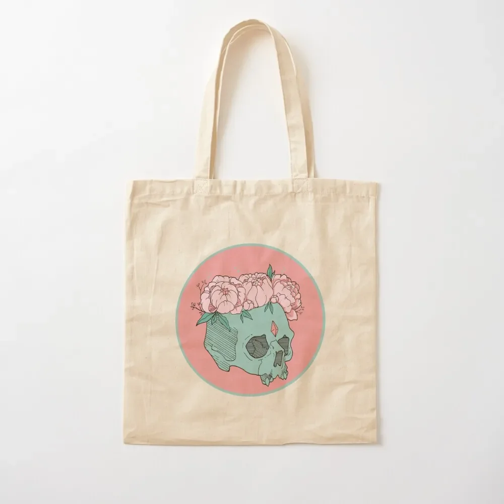 

Flower Skull Tote Bag tote bag canvas large tote bag custom canvas