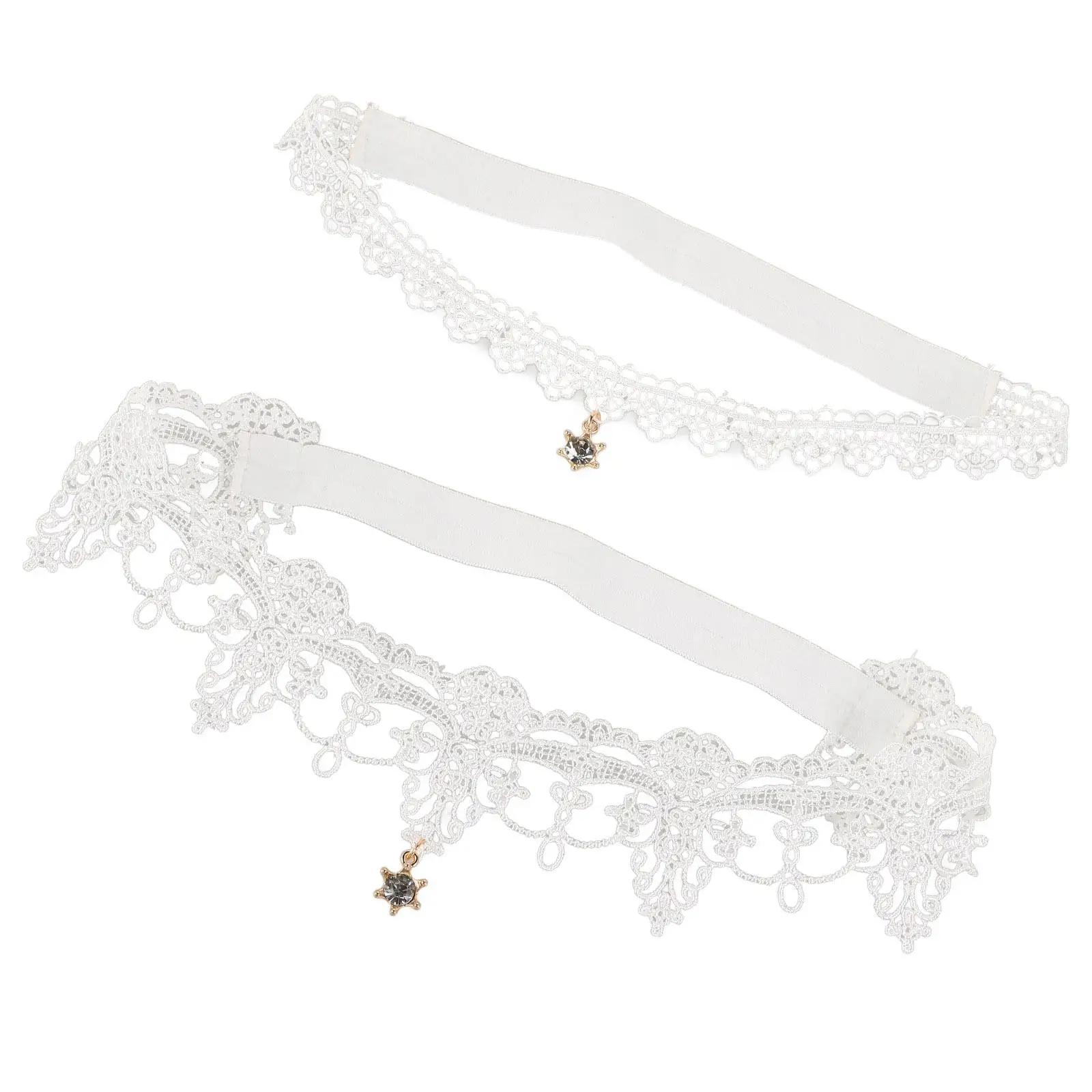 

2Pcs Bridal Wedding Accessories Rhinestone Pendant Garter Textile Rhinestone Pendant Garter Women Party Prom Gifts