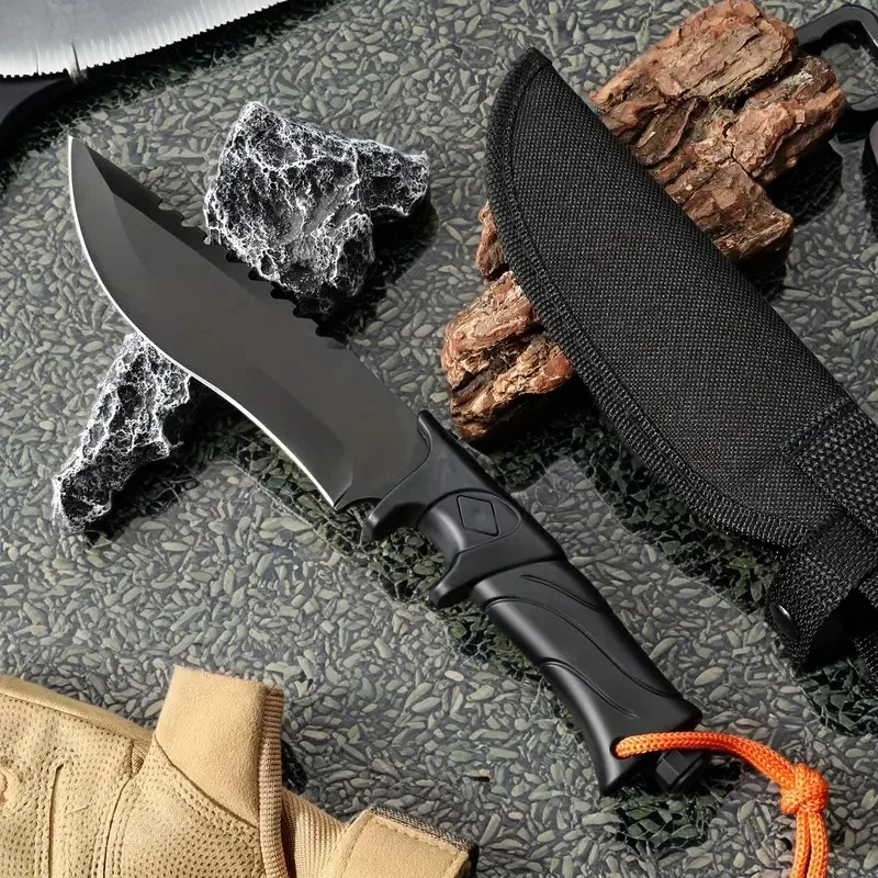 Outdoor knife, straight knife, portable mini knife, outdoor portable meat eating knife, camping fishing knife, sharp fruit knife