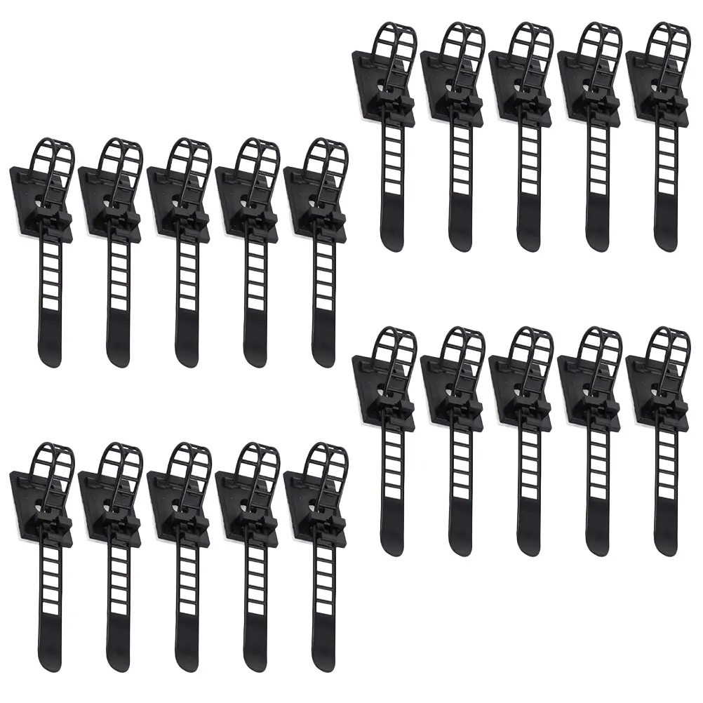 

25 Pcs Cable Ties Wire Holders Office Desk ganizer Clips Adhesive Management Black Durable Simple Design Versatile Cord